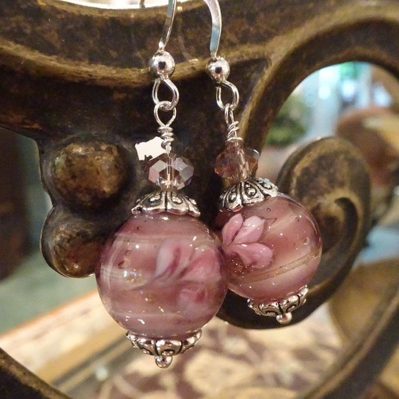 Classic artisanal earrings designed from millefiori Murano, Italy beads - Picture 3 of 5